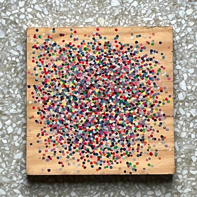 Wood Vintage Boho Original Lamb Painting on Board For Sale - Image 7 of 7