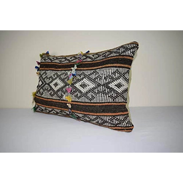 Turkish Antiqe Kilim Lumbar Pillow Case For Sale - Image 3 of 6