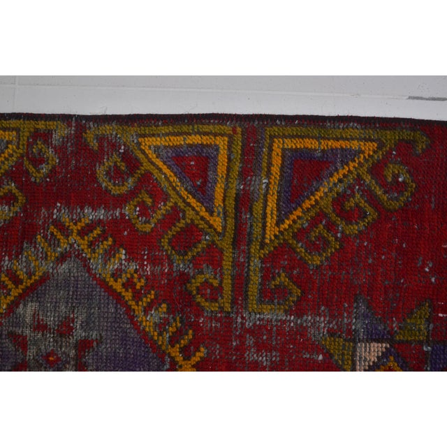 1960s Small Anatolian Wool Carpet For Sale - Image 9 of 9