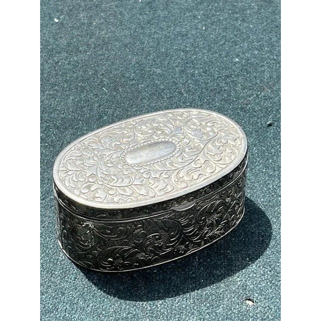 Silver Plate Trinket Box 11 cms wide, 5 cms tall