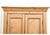A country chic armoire well crafted in natural honeyed brown pine, showcasing a straight moulded crown with a petaled trim...