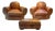 Old Hickory Tannery Leather Club Chairs and Ottoman For Sale