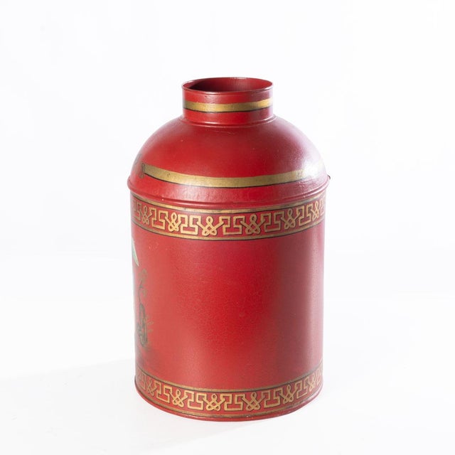Mid 20th Century Tole Painted Tea Canister For Sale - Image 5 of 9