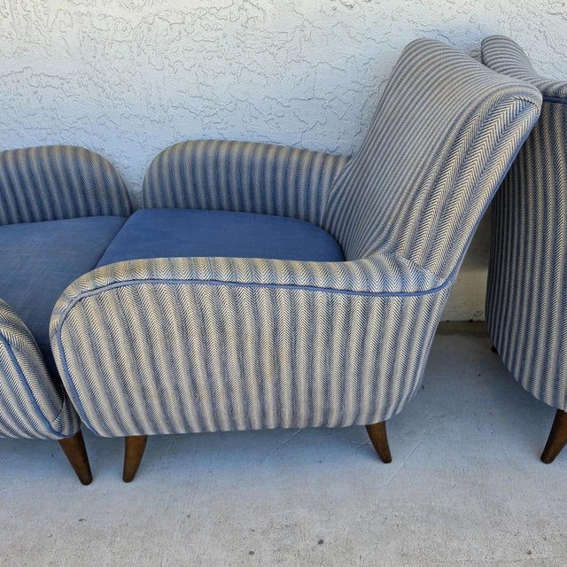 1950s MCM Edward Wormley Gio Ponti Style Armchairs Set of 4 For Sale - Image 11 of 18
