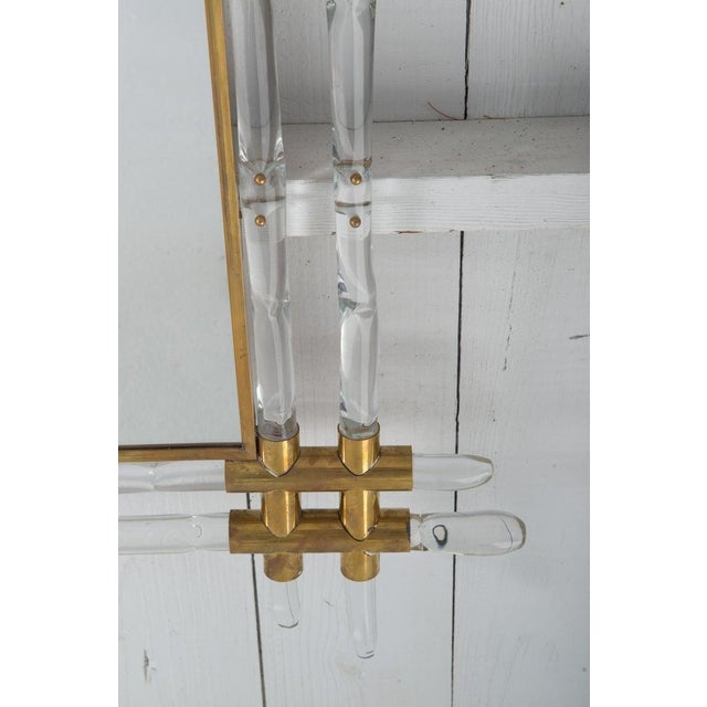 1970s French Lucite and Brass Faux Bamboo Wall Mirror For Sale - Image 10 of 13