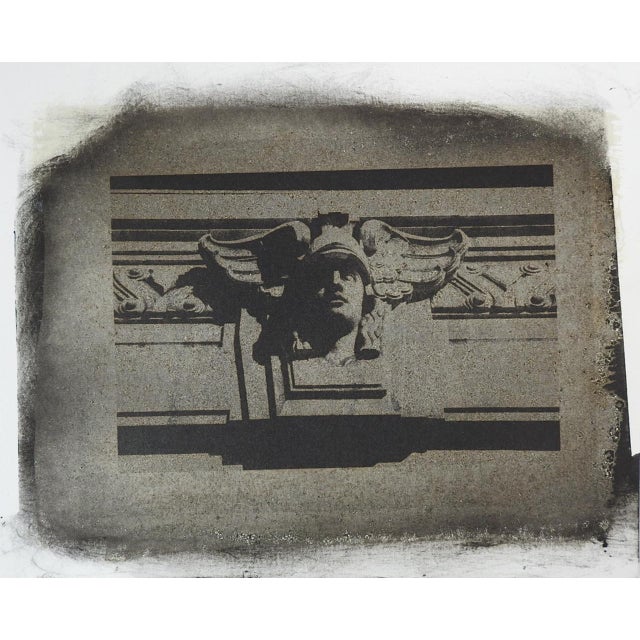 Vintage late 20th century photograph on heavy paper of winged Mercury architectural detail by Eric C. Weller (20th...