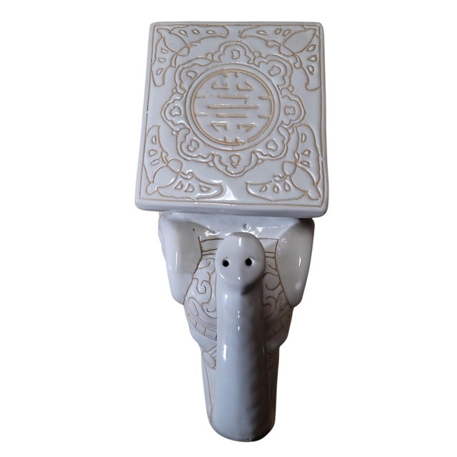 Cream Vintage 1970's Elephant Garden Stool For Sale - Image 8 of 9