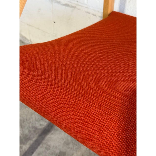 Red Fabric Bentwood Armchairs Pair Scandinavian Mid-Century Modern 1970s For Sale - Image 9 of 12