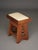 Modern Amsterdam School Oak and Linen Stool in the manner of Architect CJ Blaauw, 1920s For Sale - Image 3 of 11