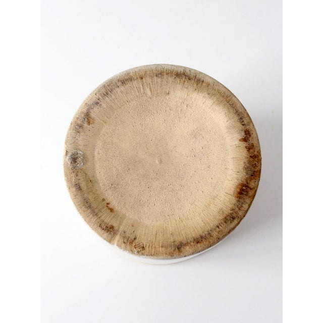 Ceramic Antique White Salt Glaze Stoneware Crock With Brown Interior For Sale - Image 7 of 11