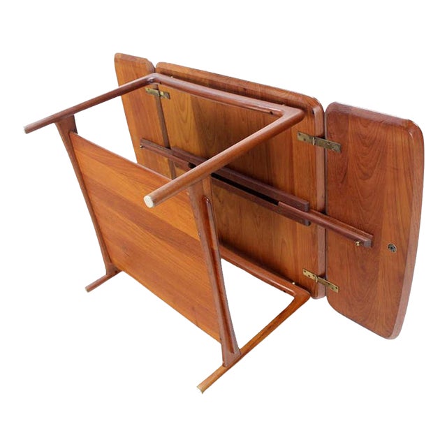 John Stuart Danish Mid Century Modern Solid Teak Drop Leaf Coffee Center Table For Sale