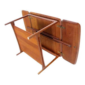 John Stuart Danish Mid Century Modern Solid Teak Drop Leaf Coffee Center Table