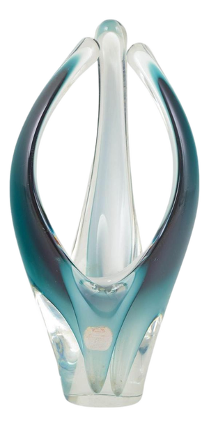 Sculptural Art-Glass Coquille Vase by Paul Kedelv for Flygfors, 1958
