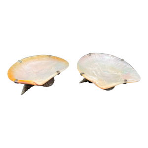 Set of 2 Maitland Smith Mother of Pearl Shell Caviar Dish