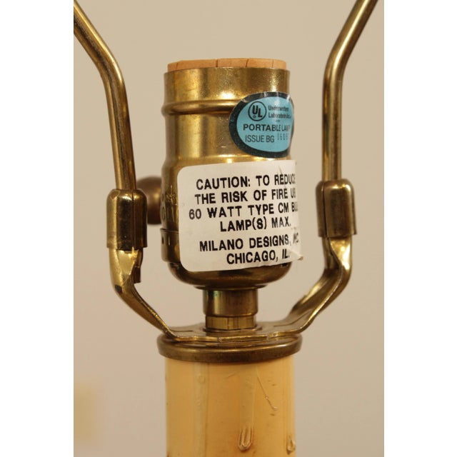 Milano Designs Tall Carved Twisted Torchier Candlestick Table Lamps - A Pair For Sale - Image 11 of 13