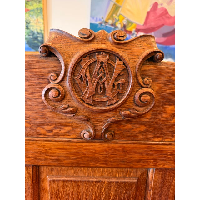 Wood Vintage 19th Century English Oak Church Pew For Sale - Image 7 of 13