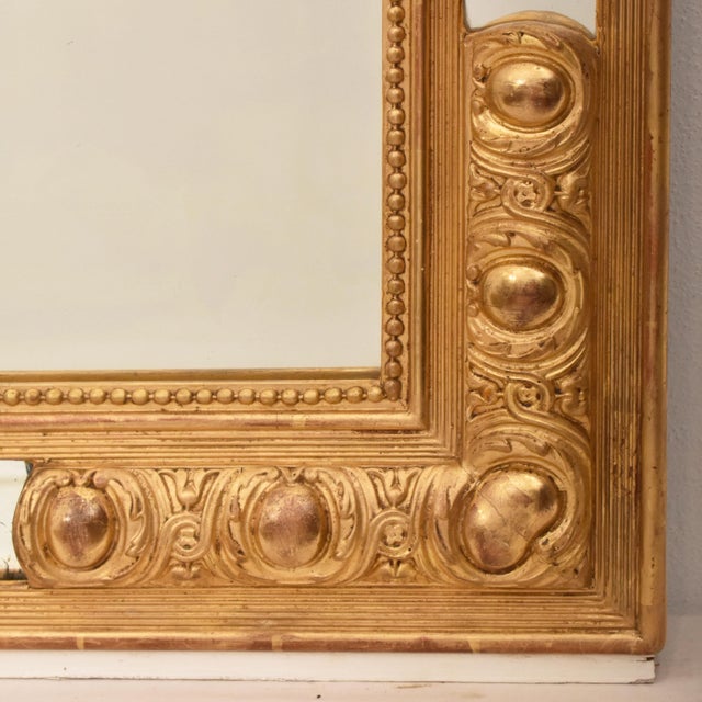 Antique Louis Filippe Mirror with Volutes and Golden Frame, 1800s For Sale - Image 9 of 12