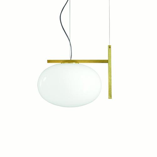 Suspension Lamp Alba with One Arm in Brass by Mariana Pellegrino Soto for Oluce For Sale - Image 3 of 5