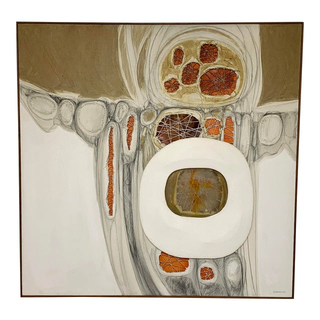 Circa 1970s Multi-Dimensional Cut Canvas Painting by Robert Gordenier, Framed For Sale