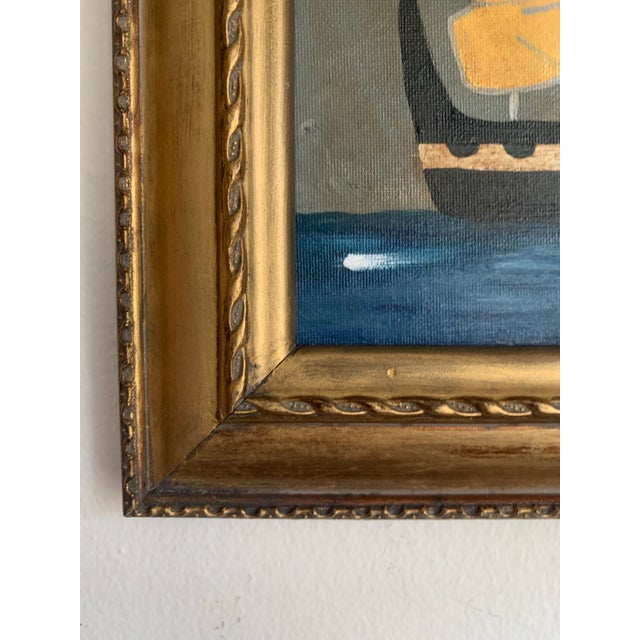 Traditional Contemporary Impressionist Style Seascape Painting on Canvas, Framed For Sale - Image 3 of 6