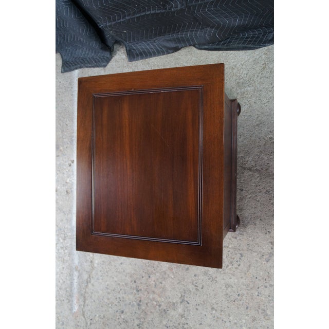 Vintage Hekman Georgian Style Cherry Two Drawer Locking File Cabinet Side Table For Sale - Image 10 of 14