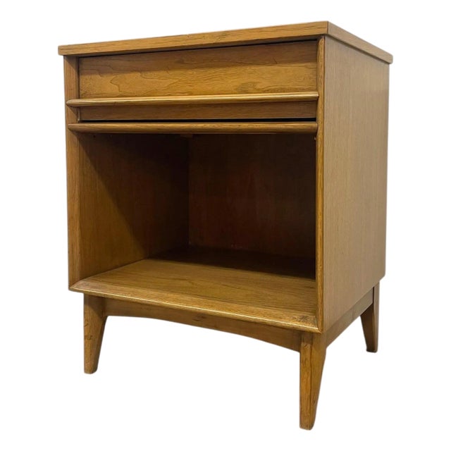 Vintage Mid-Century Modern Nightstand With Drawer and Open Shelf For Sale