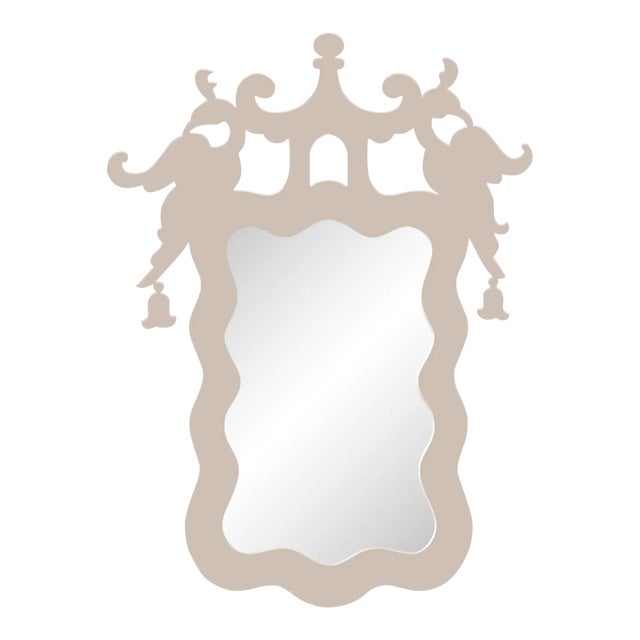 Fleur Home x Aldous Bertram Rococo Mirror in Elephant's Breath, 34x46 For Sale