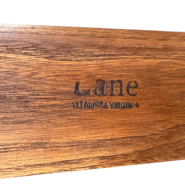 Mid-Century Modern Lane "Silhouette" Walnut Glass Top Side Tables - Set of 2 For Sale - Image 9 of 9