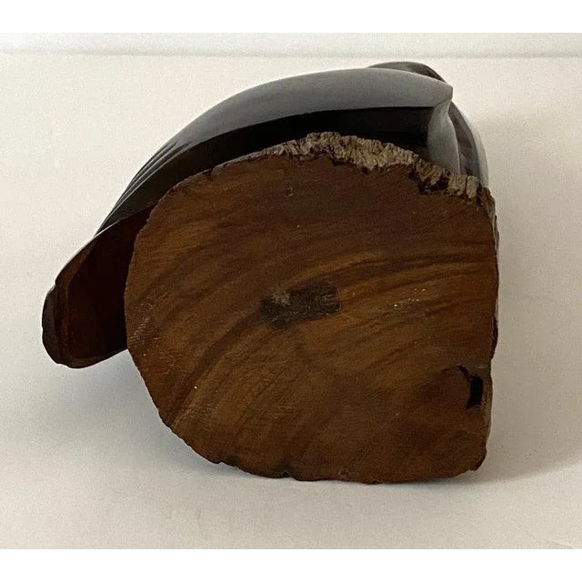Artisan Pelican Figurine Art Deco Moderne Style Hand-Carved Wood For Sale - Image 12 of 12
