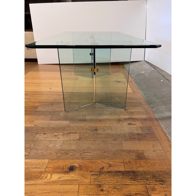 Pace Collection Circa 1970's Leon Rosen for Pace Collection Glass Dining Table For Sale - Image 4 of 12