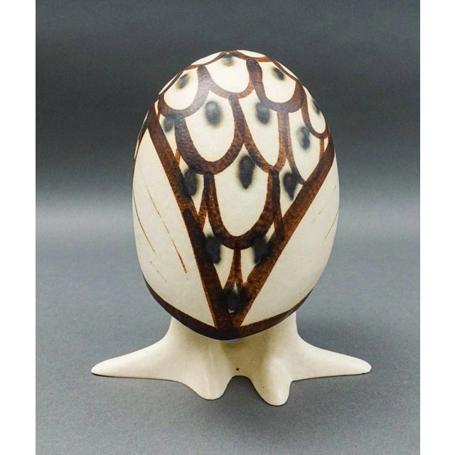 Mid-Century Modern Mid 20th Century Strawberry Hill Signed Canadian Art Pottery Owl Figurine Sculpture For Sale - Image 3 of 10
