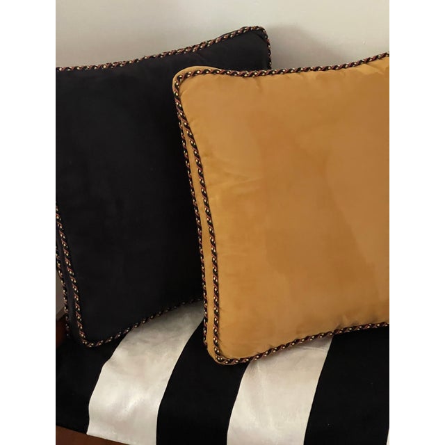 1970s Great Pair Suede Pillows With Decorative Rope For Sale - Image 5 of 6