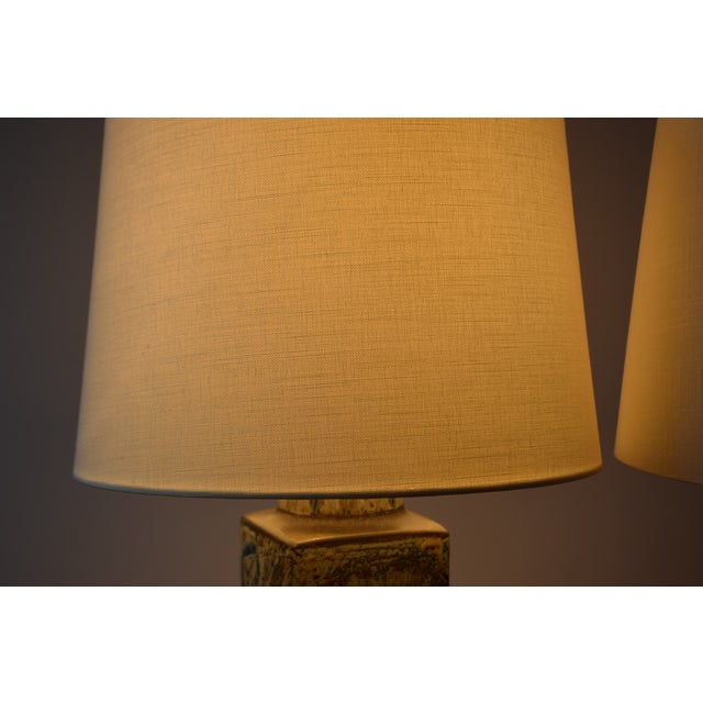 Modern Danish Baca Table Lamps by Nils Thorsson for Royal Copenhagen, 1970s, Set of 2 For Sale - Image 12 of 13