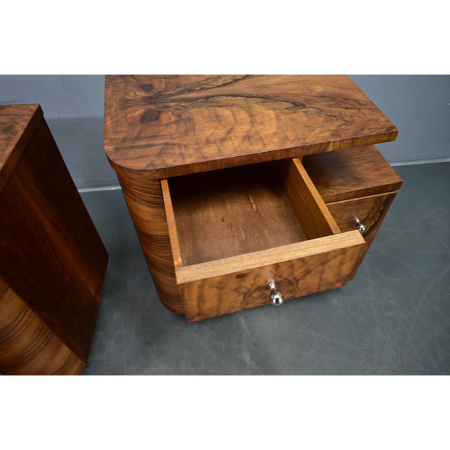 Art Deco Bedside Tables, Former Czechoslovakia, 1930s, Set of 2 For Sale - Image 9 of 18