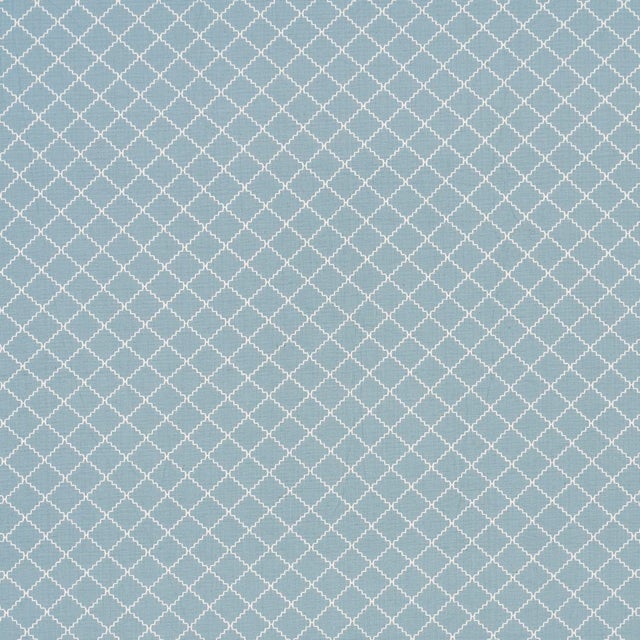 SAMPLE - Schumacher X Mark D. Sikes Maggie Lattice Fabric In China Blue For Sale
