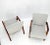 New Linen Upholstery Heavy Solid Maple Frames American Lounge Chairs - A Pair For Sale - Image 4 of 12