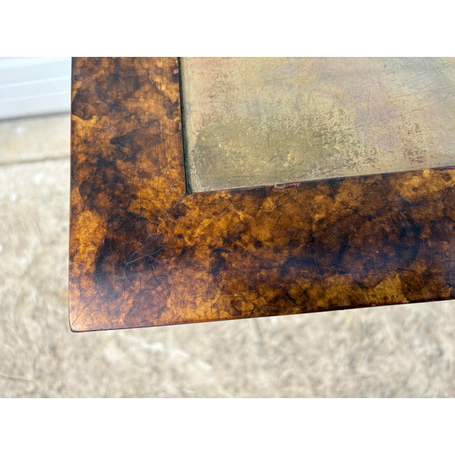 Mid-Century John Widdicomb Faux Tortoiseshell and Brass Console For Sale - Image 10 of 11