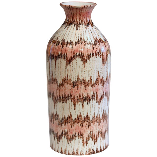 Orange 1950s Vintage Bitossi Italian Pottery Early V-Mark Londi Raymor Ceramic Vase For Sale - Image 8 of 8