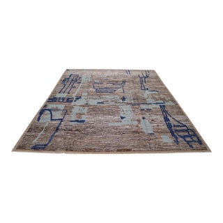 Moroccan Hand Knotted Wool Rug, 9'2"x12'9" For Sale