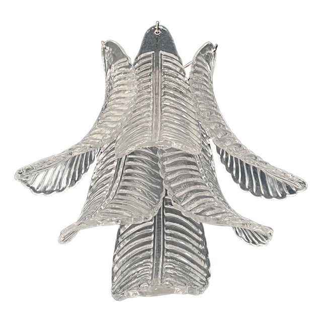 Vintage Murano Trasparent Felci Wall Sconces, 1990s, Set of 2 For Sale