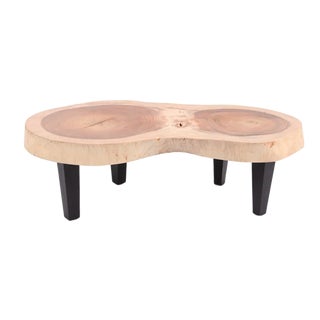 Double Ring Living Edge Coffee Table For Sale