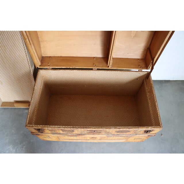 English 1960s Paint Decorated Steamer Trunk For Sale - Image 3 of 12