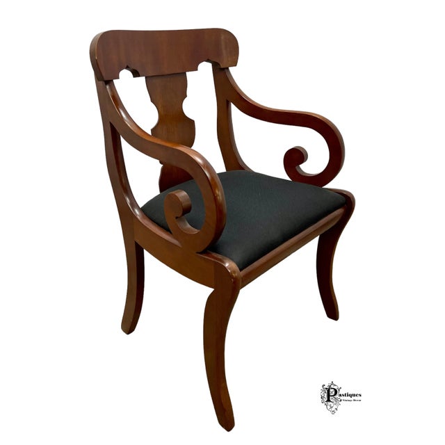 Sheraton Vintage Traditional Empire Style Cherry Arm Chair For Sale - Image 4 of 8
