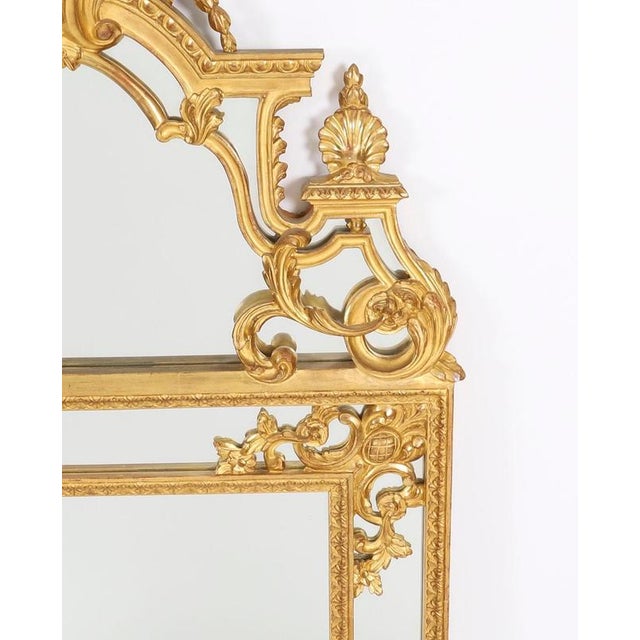 Antique Louis Revival Giltwood Overmantel Cushion Mirror, 1920s For Sale - Image 4 of 9