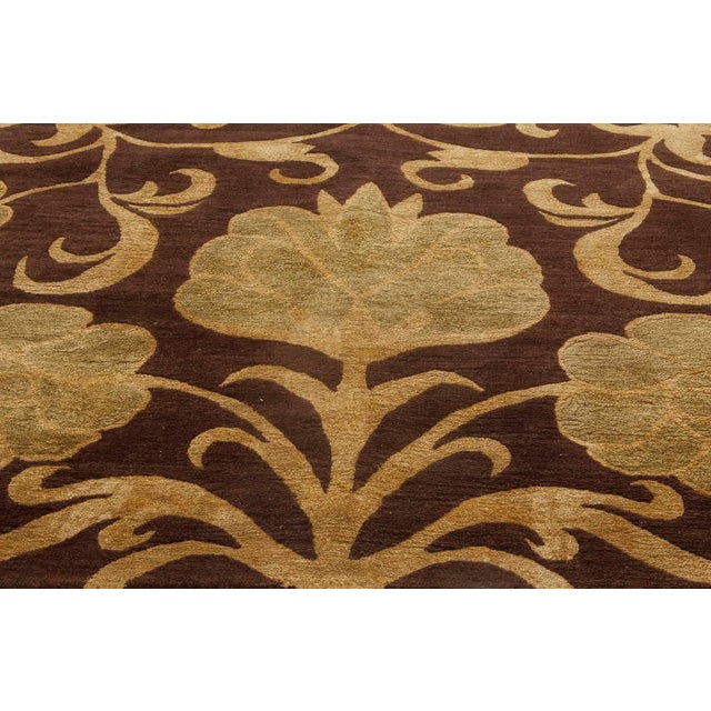 Early 21st Century European Inspired Gold and Brown Handmade Wool Rug by Doris Leslie Blau For Sale - Image 5 of 9