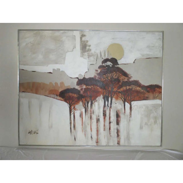 Oversized Lee Reynolds acrylic on canvas painting signed in lower left corner. Painting has great texture with a white...