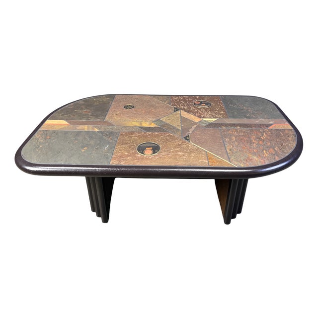 Brutalist Slate Stone Coffee Table, 1970s For Sale