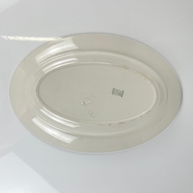 Early 20th Century Oval Platter with Pink and Green Garland Pattern from Longwy For Sale - Image 5 of 12