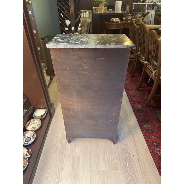 1930s French Empire Style Lingerie Chest With Marble Top, Cleopatra Bust Mounts & Paw Feet [Rg] For Sale - Image 10 of 11