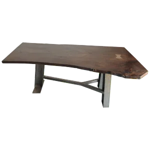 Live Edge Table With Custom 3-Leg Metal Base